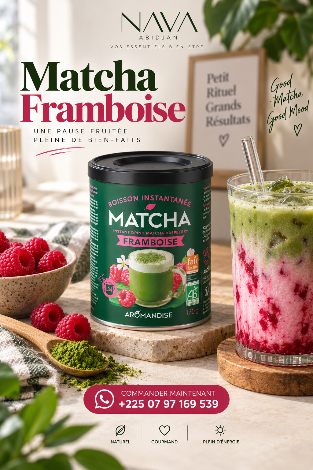 Matcha Framboise Bio